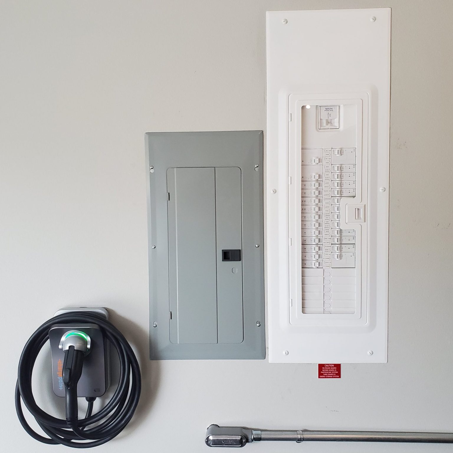 Residential electrical panels and home charging equipment